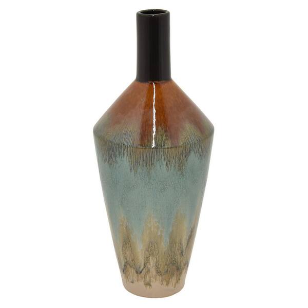 THREE HANDS 17.25 in. Ceramic Vase Multi-Colored