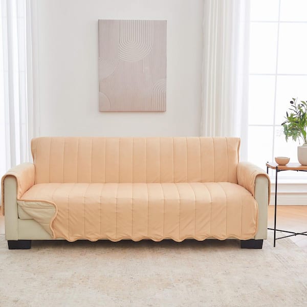 Peach Ultra-Soft Velvet Sofa Furniture Protector