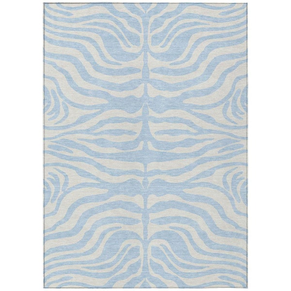 Chantille Machine Washable Indoor/Outdoor Abstract ACN1042 Sky 2 ft. 6 in. x 3 ft. 10 in. Area Rug