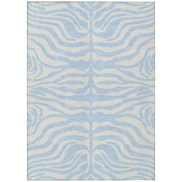 Chantille Machine Washable Indoor/Outdoor Abstract ACN1042 Sky 8 ft. x 10 ft. Area Rug