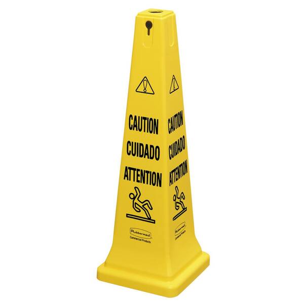 Rubbermaid 36 in. Safety Cone with Multi-Lingual Caution Imprint