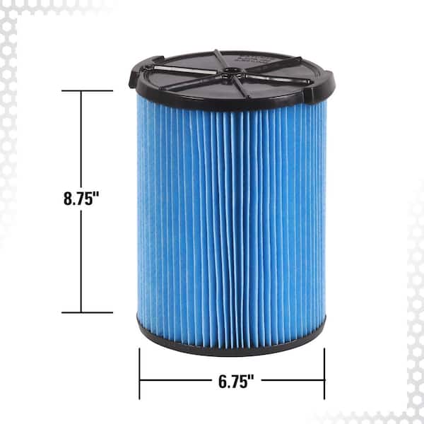 VF5000 Replacement Filter Fits for Rigid Shop Vac 6-20 Gallon Wet Dry  Vacuums 3-Layer Pleated Paper Vacuum Filter - Compatible with WD1450 WD0970  WD1270 WD09700 WD06700 WD1680 WD1851 RV2400A 
