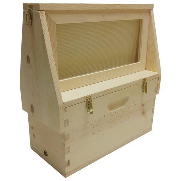 HARVEST LANE HONEY 21.5 in. x 22 in. x 9.5 in. Bee Observation Hive Made for 6 Deep Frames