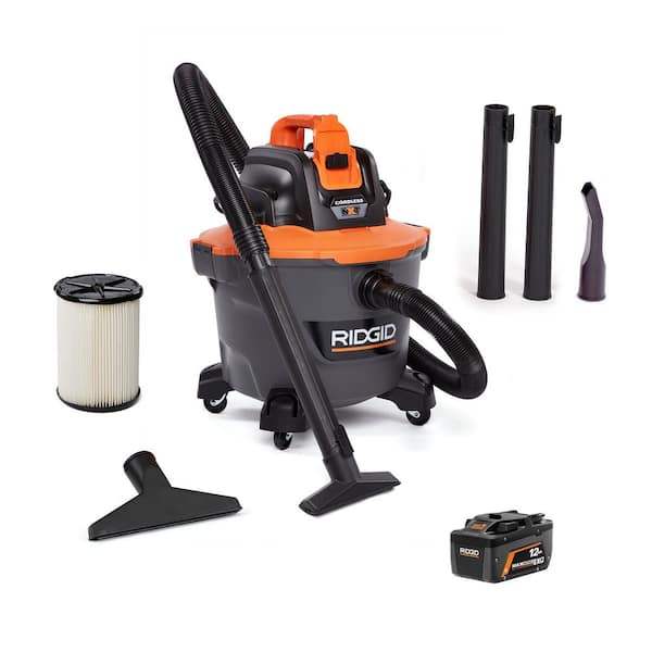 9 Gal. 18V Cordless Portable NXT Shop Vacuum HD0919 Wet Dry Vac with Filter, Hose, Accessories and 12.0 Ah Battery