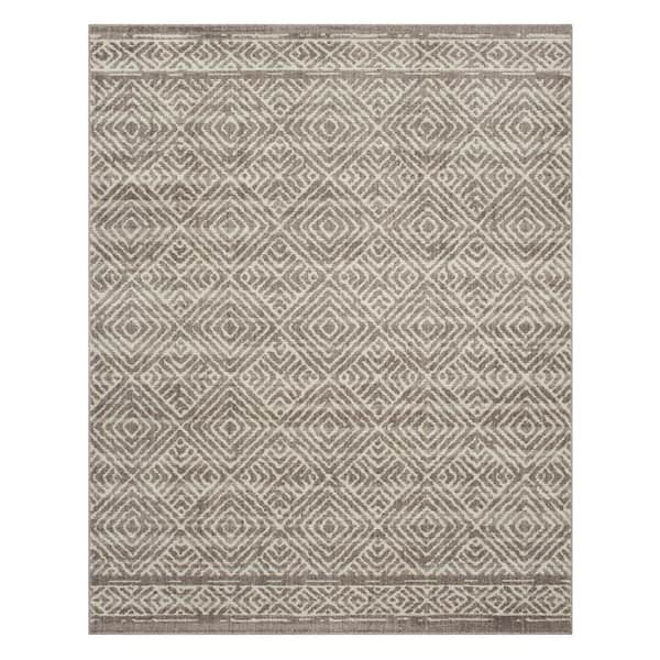 Sula Tex Gray/Cream 7 ft. 6 in. x 9 ft. 6 in. Geometric Indoor Area Rug