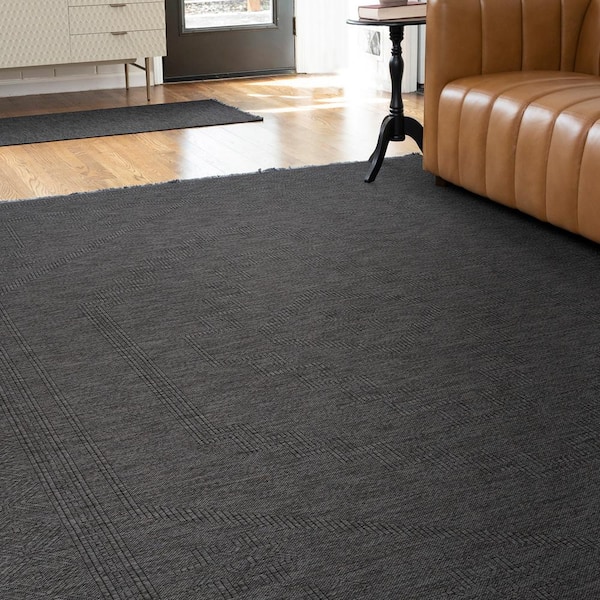 Alma Dark Gray 9 ft. x 12 ft. Moroccan Machine Washable Indoor Area Rug