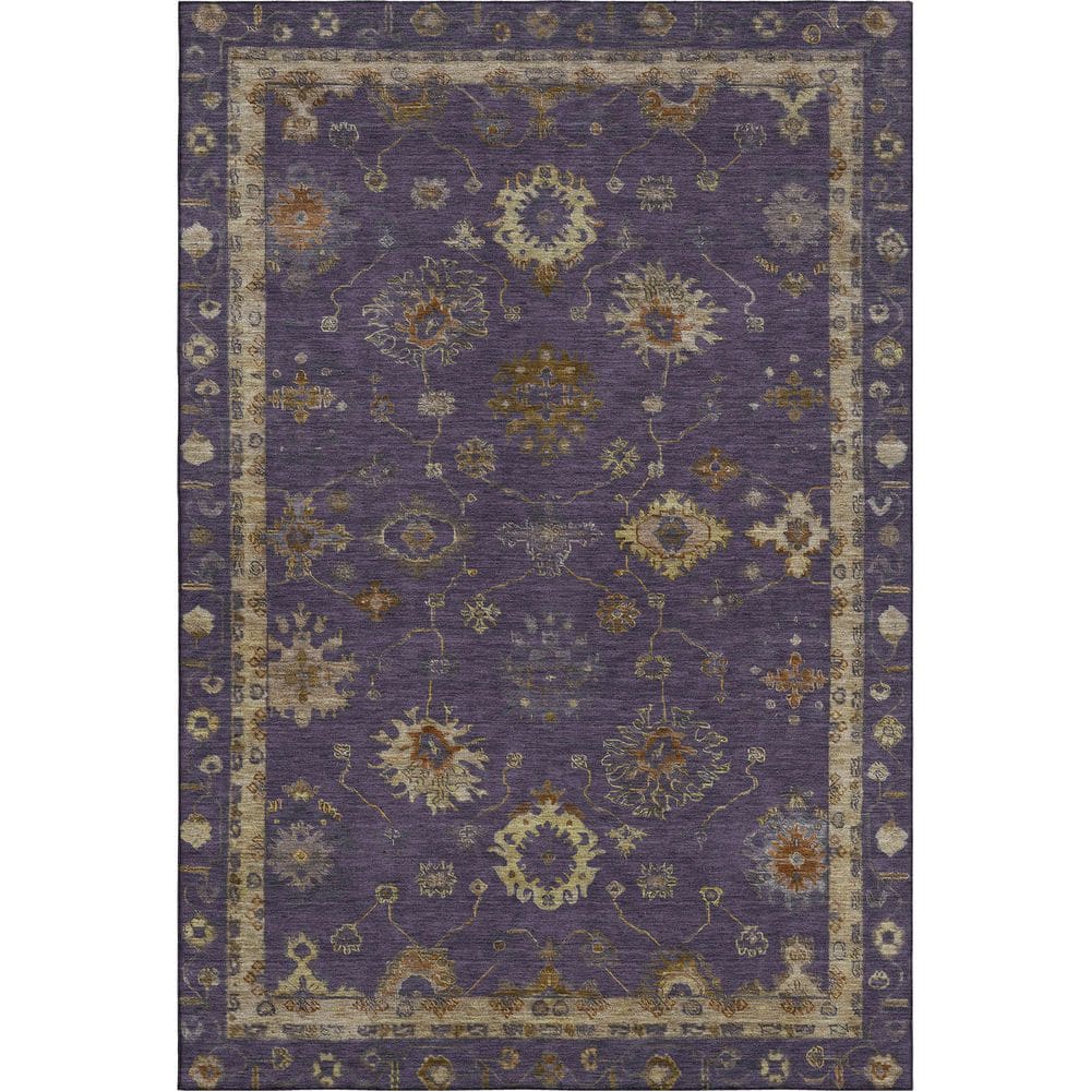 Mayfield Premium Machine Washable Abstract AMF2045 Eggplant 5 ft. x 7 ft. 6 in. Area Rug price history on PriceWatchPro
