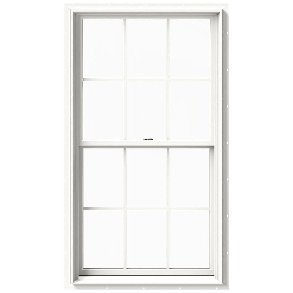 JELD-WEN 33.375 in. x 60 in. W-2500 Series White Painted Clad Wood ...