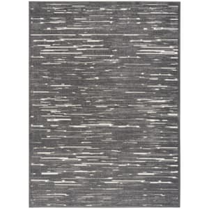 Casual Grey 5 ft. x 7 ft. Abstract Contemporary Area Rug