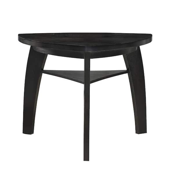 Benjara 41 in. Brown Triangle Wood Bar Table with Open Shelf