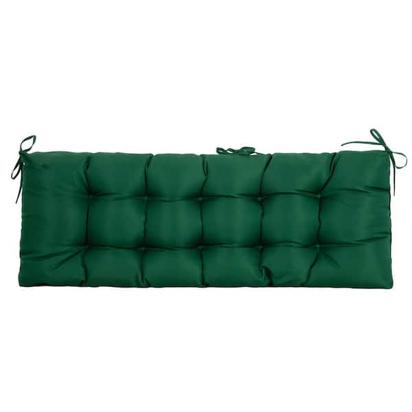 BLISSWALK Outdoor Seat Cushions Bench Settee Loveseat Tufted Seat Pillow of Wicker for Patio Furniture (Invisible Green)