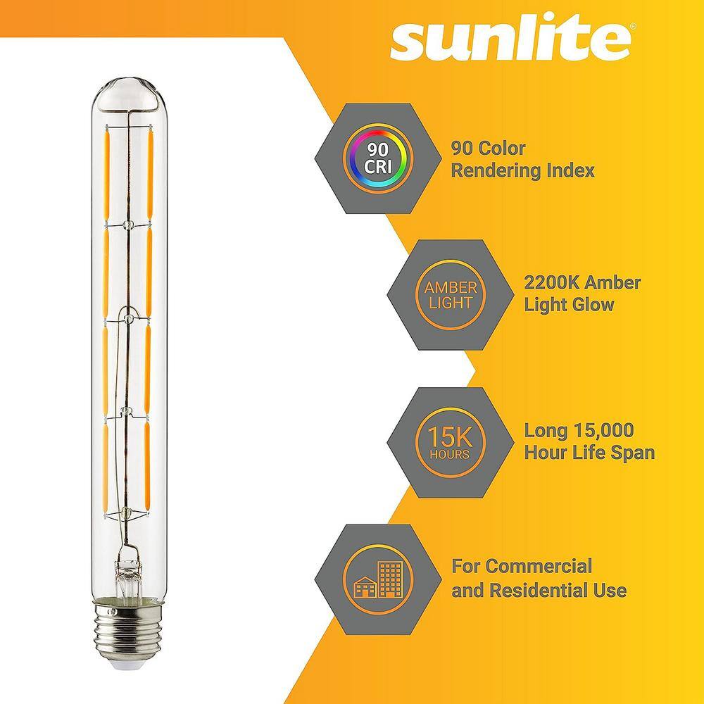 Amber 8.74'' Clear LED Tubular Dimmable Light Bulbs (Set of 10)
