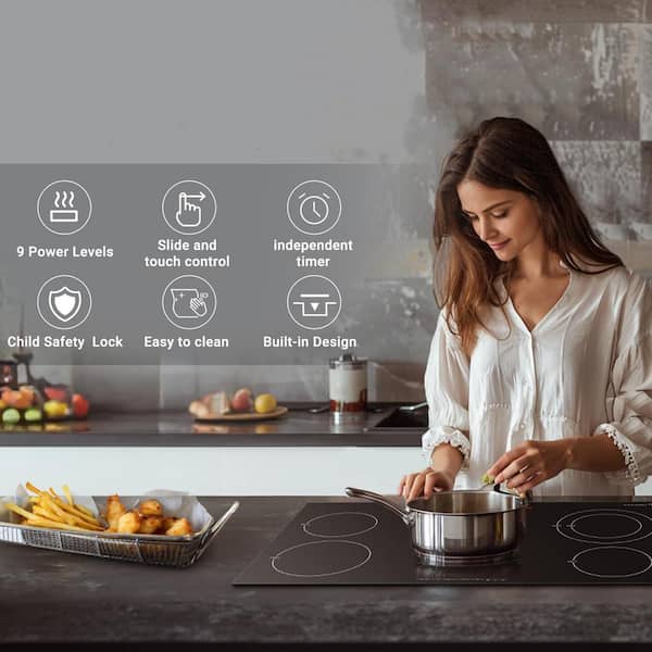 amzchef 36 in. 5 Elements Ceramic Radiant Electric Cooktop in