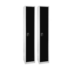 629-Series 72 in. H 1-Tier Steel Key Lock Storage Locker Free Standing Cabinets for Home, School, Gym in Black (2-Pack)