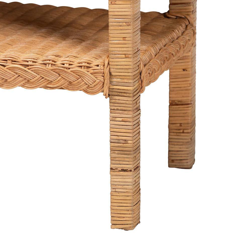 Minahasa 26 in. Light Honey Rectangle Rattan End Table - thumbnail 5