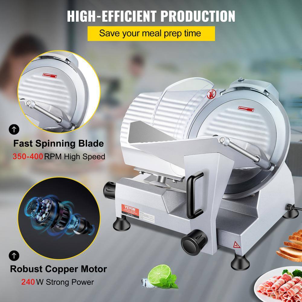 VEVOR 10'' Aluminum Commercial Meat Slicer with Blade Guard