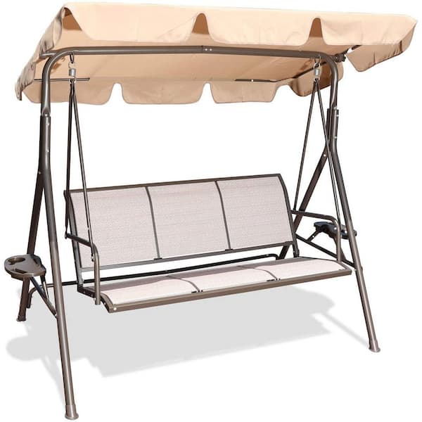 Beige Outdoor Patio Swing Chair