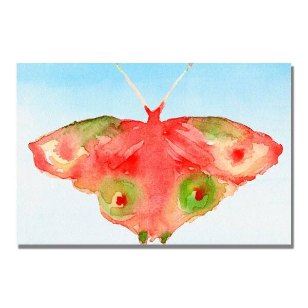 Trademark Fine Art 16 in. x 24 in. Fantasy Butterfly Red and Green Canvas Art-DISCONTINUED