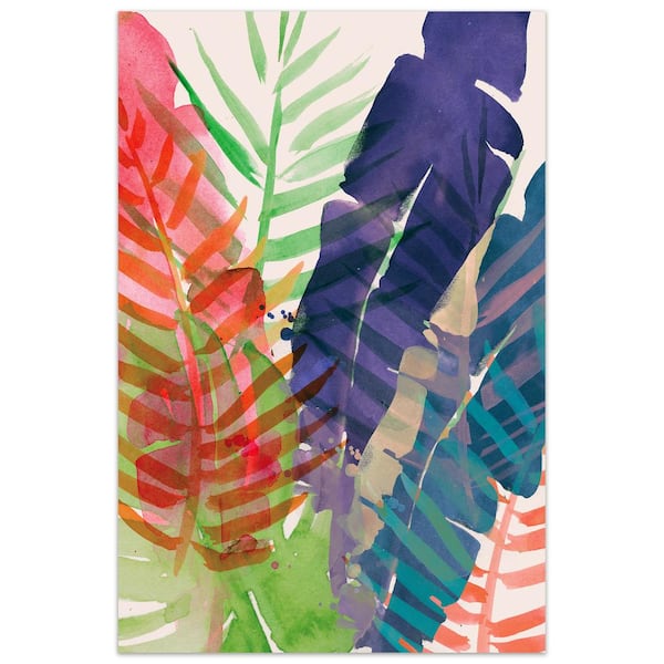 Empire Art Direct "Electric Palms 1" by EAD Art Coop Frameless Free-Floating Tempered Art Glass Wall Art