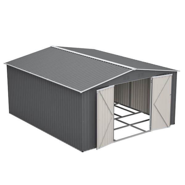 Hohuqeri 12 ft. W x 14 ft. D Outdoor Metal Tool Storage Shed