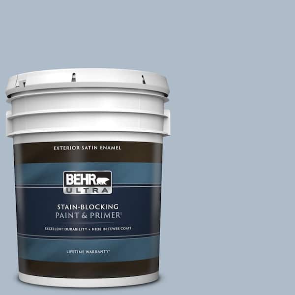 BEHR ULTRA 5 gal. #PPU15-16 Simply Blue Satin Enamel Exterior Paint & Primer