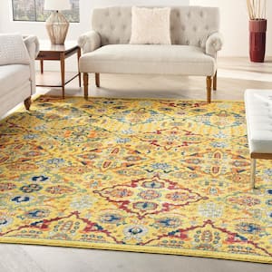 Allur Yellow Multicolor 8 ft. x 10 ft. Floral Modern Area Rug