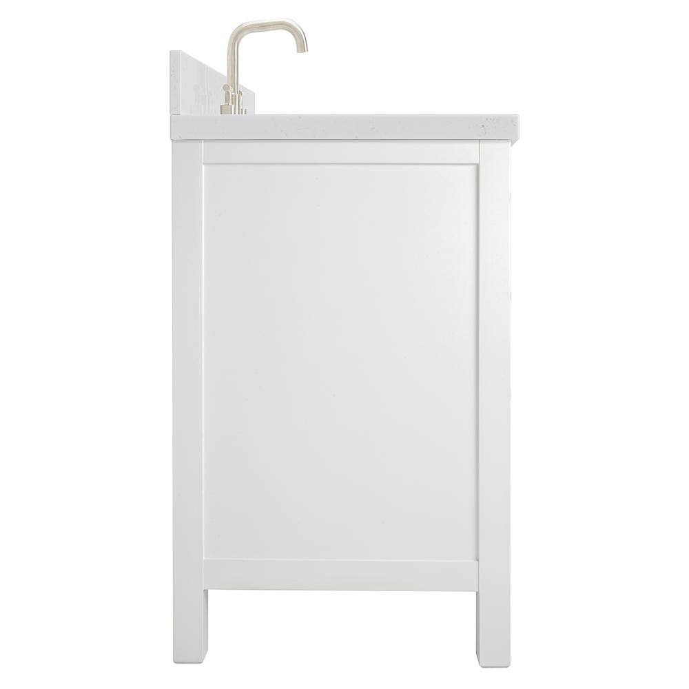Cambridge 36" White Hardwood Freestanding Vanity with Quartz Top
