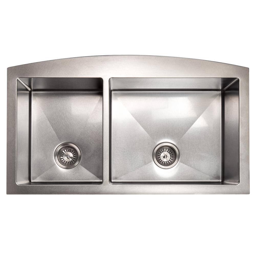 36" Stainless Steel Double Bowl Farmhouse Kitchen Sink