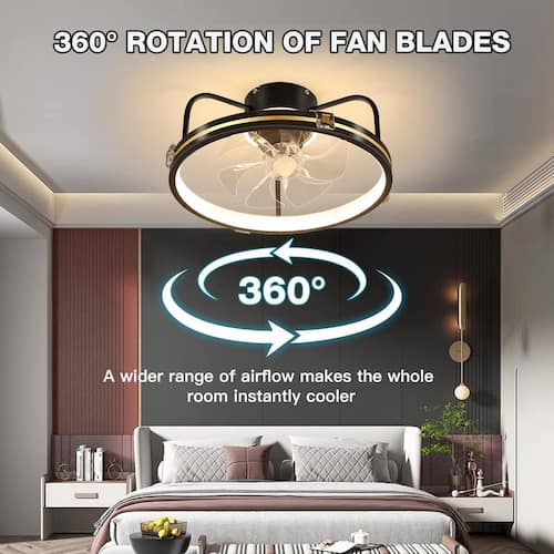 19.6 in. LED Indoor Black Smart Ceiling Fan with Remote Lighting