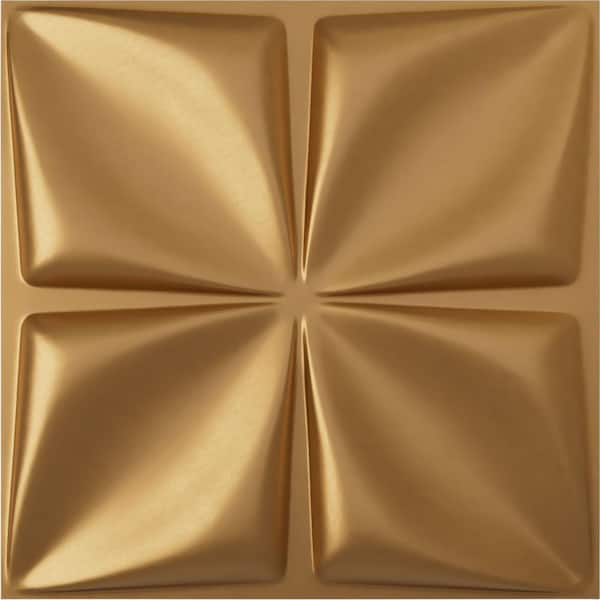 Ekena Millwork 19 5/8 in. x 19 5/8 in. Riley EnduraWall Decorative 3D Wall Panel, Gold (12-Pack for 32.04 Sq. Ft.)