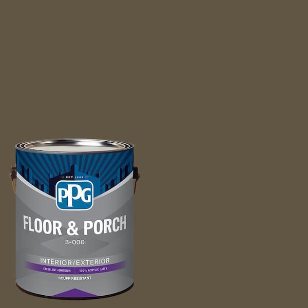 PPG 1 gal. PPG1025-7 Coffee Bean Satin Interior/Exterior Floor and Porch Paint