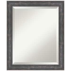 Angled Metallic Rainbow 19.25 in. x 23.25 in. Beveled Modern Rectangle Wood Framed Wall Mirror in Gray