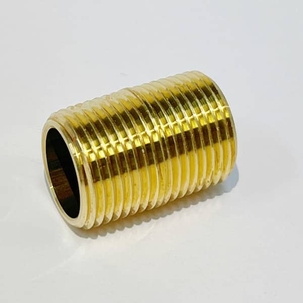 Everbilt 3/8 in. x Close MIP Brass Nipple Fitting