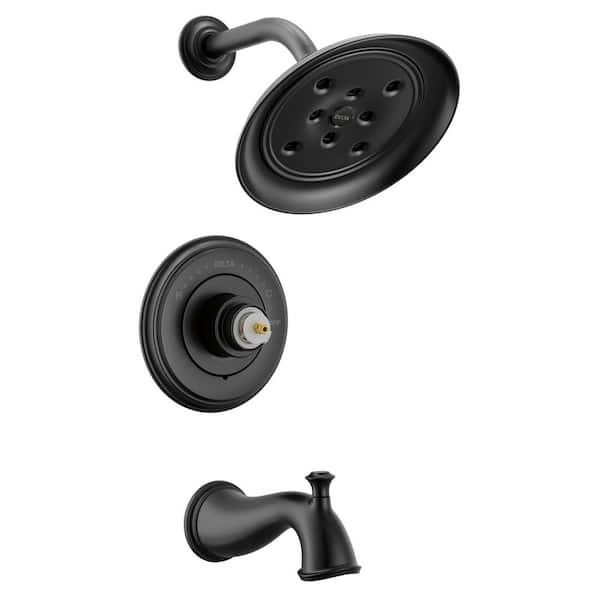Cassidy 1-Handle Tub and Shower Trim in Matte Black (Valve and Handles Not Included)