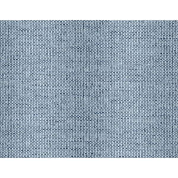 60.75 sq. ft. Coastal Haven Coastal Blue Kaya Faux Paperweave Embossed Vinyl Unpasted Wallpaper Roll