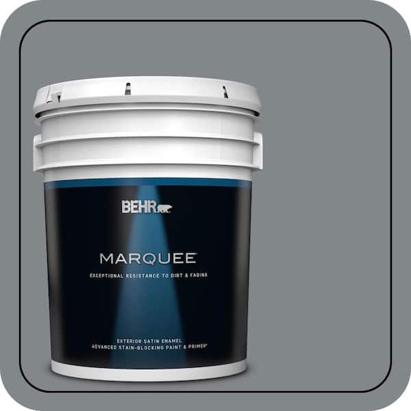 BEHR MARQUEE 5 gal. #N500-5 Magnetic Gray color Satin Enamel Exterior Paint & Primer