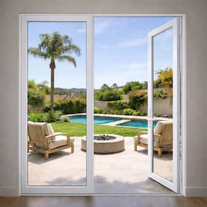 ERIS 36 in. x 80 in. Mat Black Left Swing/Outswing Aluminum Single