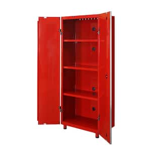 Ready-to-Assemble 24-Gauge Steel Freestanding Garage Cabinet in Red (30.5 in. W x 72 in. H x 18.3 in. D)