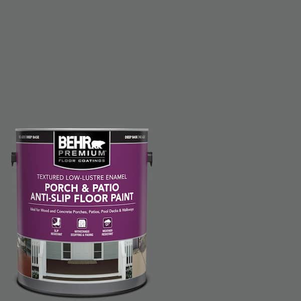 BEHR PREMIUM 1 gal. #770F-5 Dark Ash Textured Low-Lustre Enamel Interior/Exterior Porch and Patio Anti-Slip Floor Paint