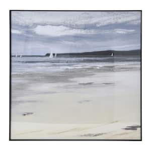 Square Coastal Landscape in Metal Framed Nature Art Print 32 in. x 32 in. .