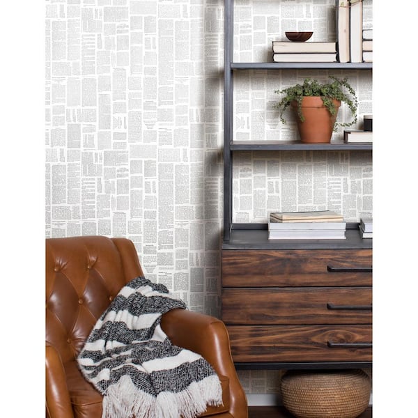 Charcoal Crafted Editorial Non Woven Preium Paper Peel and Stick Matte Wallpaper Approximately 34.2 sq. ft