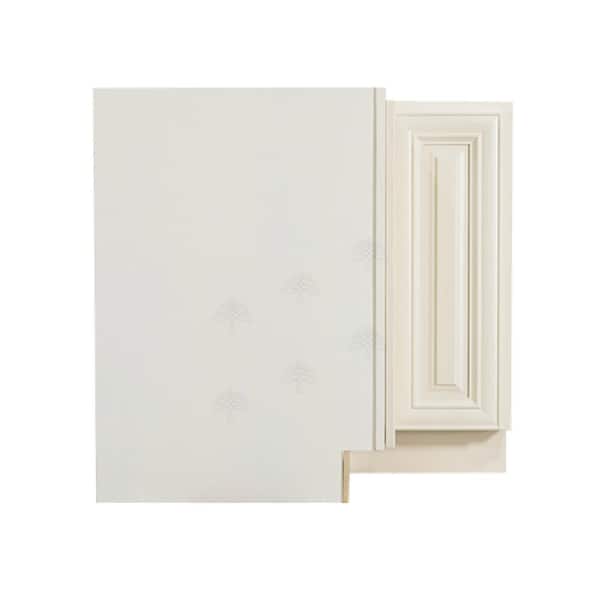 LIFEART CABINETRY Princeton Assembled 36 in. x 34.5 in. x 24 in. Base Lazy Susan Cabinet in Off-White