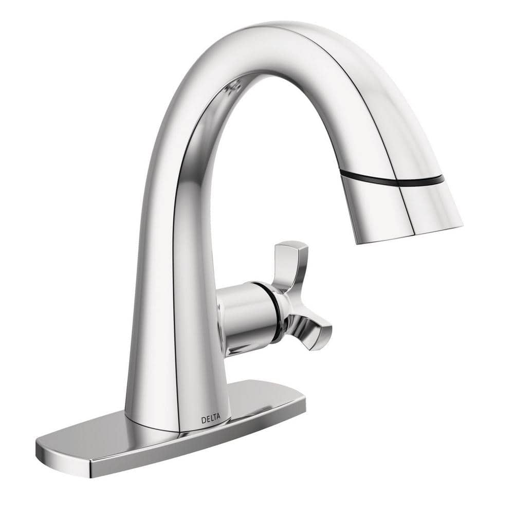 Delta Stryke Single Handle Single Hole Bathroom Faucet with Pull