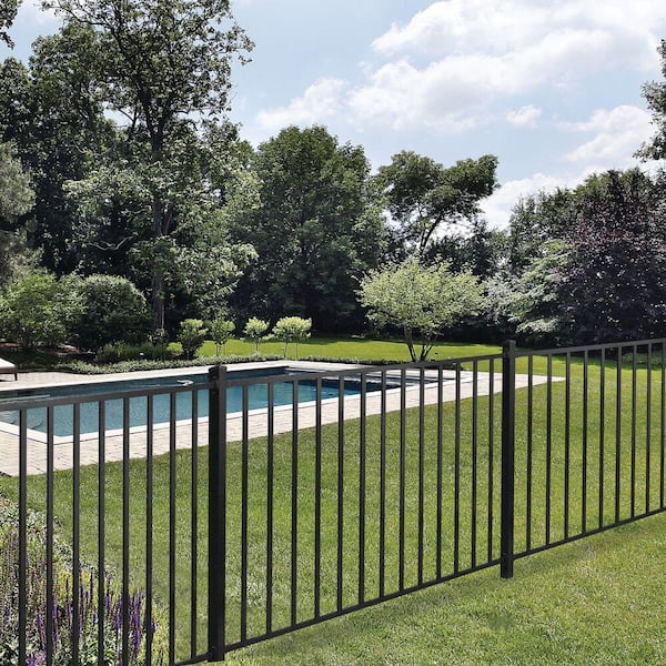 Beechmont Heavy-Duty 4 ft. H x 6 ft. W Black Aluminum Pre-Assembled Fence Panel