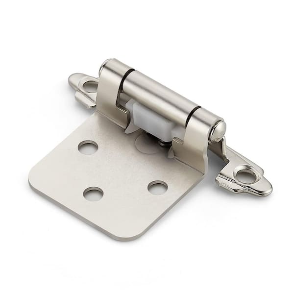 Wudkey 60-Pack 1/2 in. Overlay Cabinet Hinges, Decorative Hardware with Door Bumpers for Kitchen and Cupboard Doors, Silver