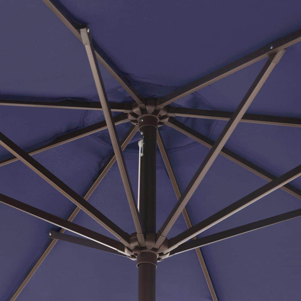 Navy Blue 9 Ft Outdoor Patio Umbrella with Bronze Base