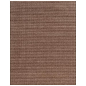 Checkmate Taupe/Walnut 6 ft. x 8 ft. Plaid Area Rug
