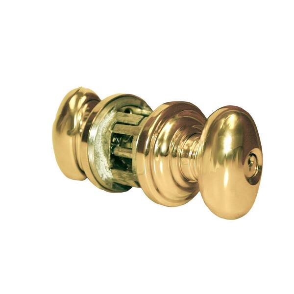 Global Door Controls Residential Handley Style Polished Brass Entry Knob