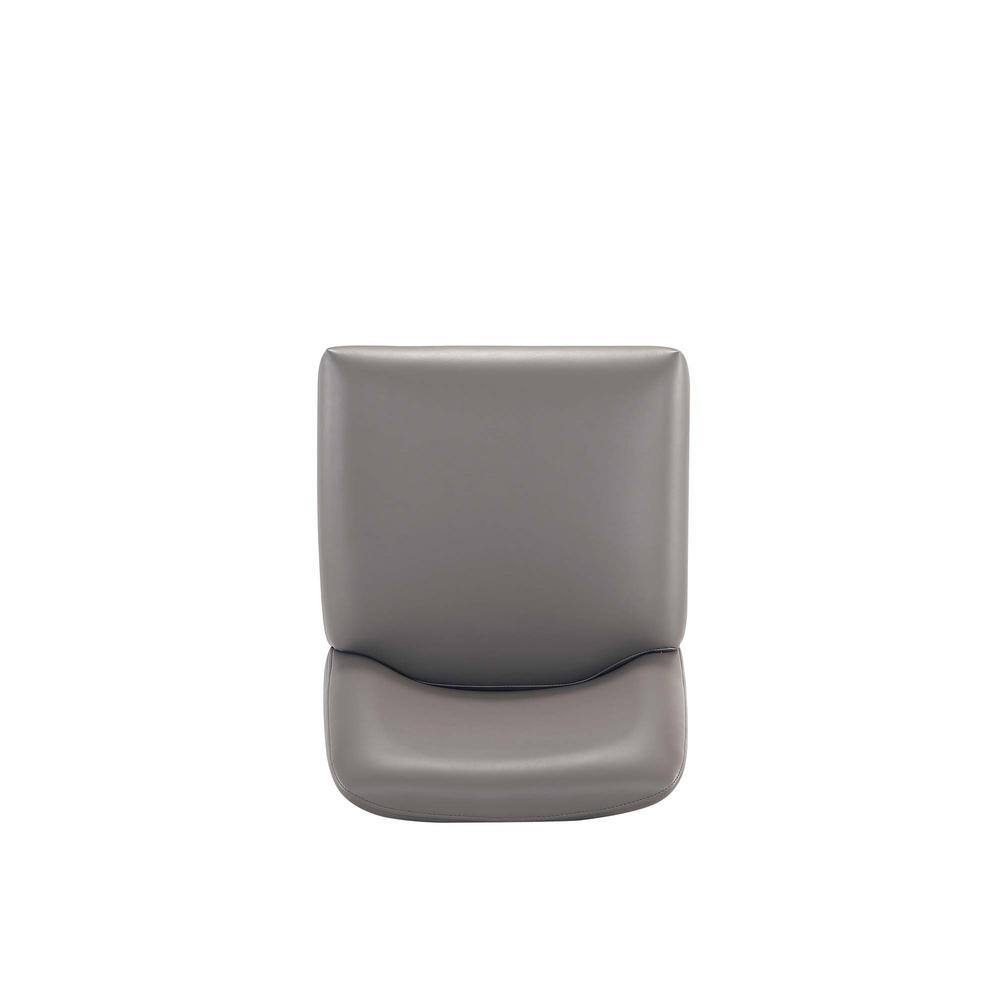 Gray Leatherette Upholstered Bar Stool with Metal Base