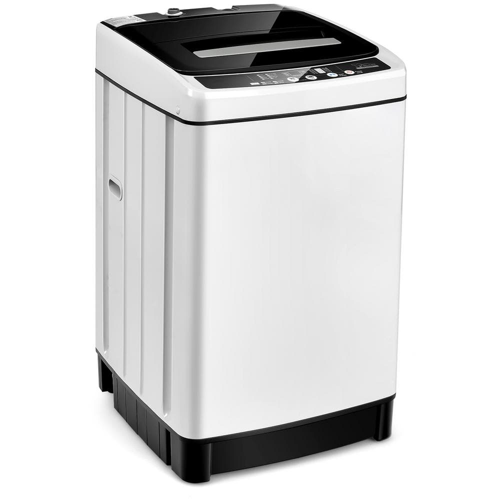 Gymax 1.5 cu.ft. 11 LBS Stackable Full-Automatic Washing Machine Top Load Washer & Dryer in White -  GYM07323
